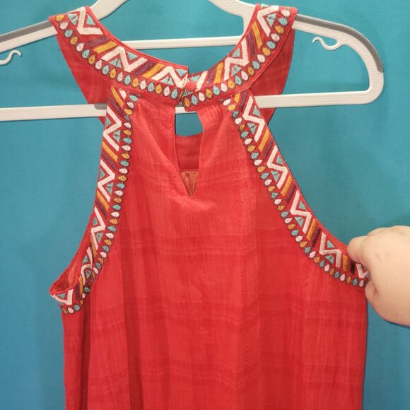 Sleeveless THML Embroidered Red Dress S - Picture 6 of 7